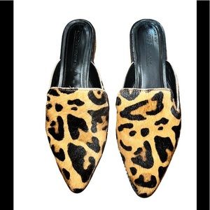 ASOS Calf Hair leopard print slides 5